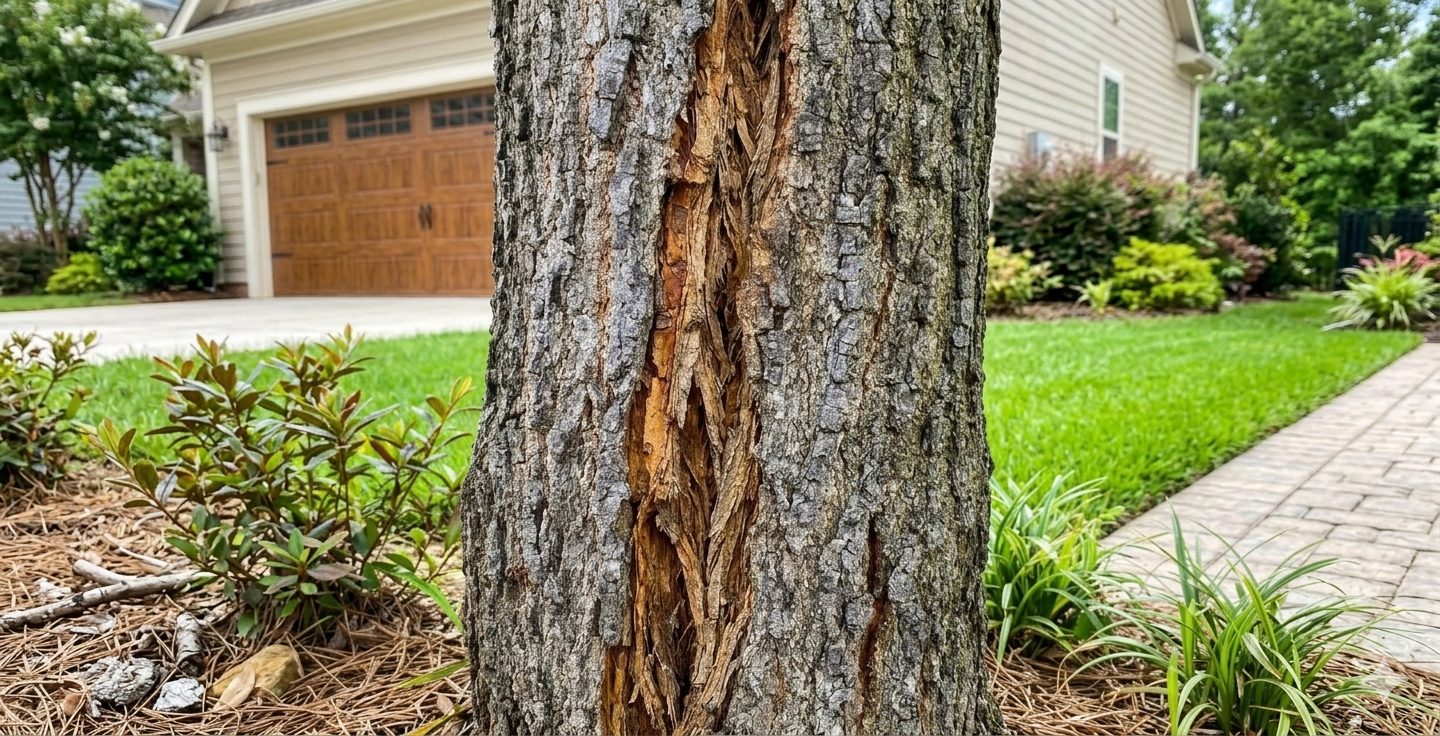 Deep, Vertical Cracks in the Trunk